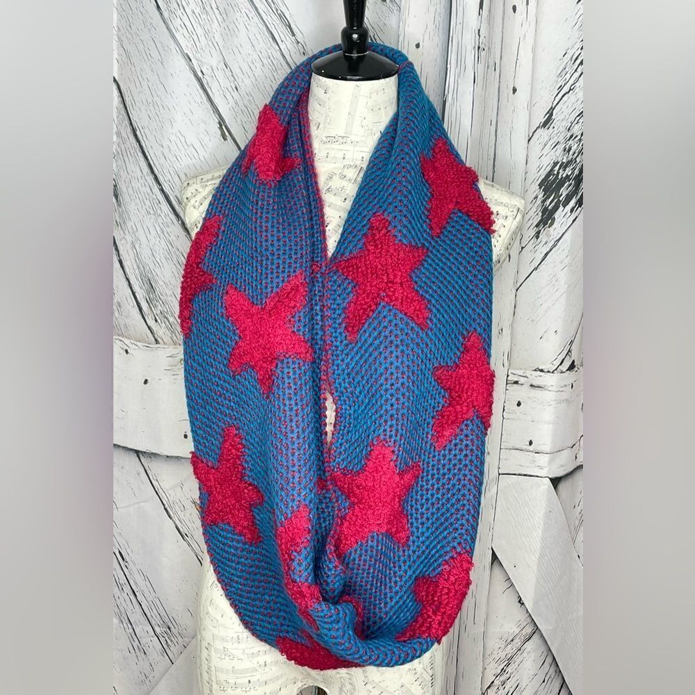 Simonetta NWT Woven Star Print Infinity Scarf